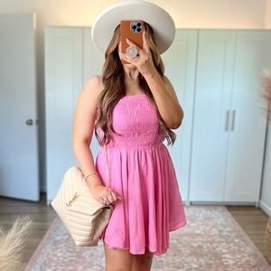 Pink Smocked Vici Dress